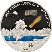 5 Dollars - Elizabeth II The Muonionalusta Meteorite, Cook Islands, 2011 reverse image