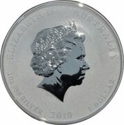 1 Dollar - Elizabeth II 4th Portrait - Year of the Tiger - Silver Bullion Coin obverse image