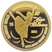 5 Dollars - Elizabeth II 20 Years of Ballerina, Cook Islands, 2011 reverse image