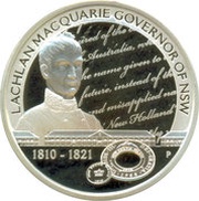 1 Dollar - Elizabeth II 4th Portrait - Lachlan Macquarie Governor of NSW, Australia, 2010 reverse image