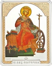 5 Dollars - Elizabeth II Sacred Great Martyr Ekaterina, Cook Islands, 2011 reverse image