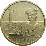1 Dollar - Elizabeth II 4th Portrait - Lest We Forget - RAN reverse image