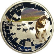 1 Dollar - Elizabeth II 4th Portrait - Husky, Australia, 2010 reverse image
