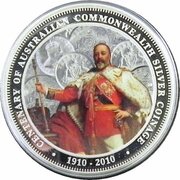 1 Dollar - Elizabeth II 4th Portrait - 100th Anniversary of Australian Commonwealth Silver Coinage, Australia, 2010 reverse image