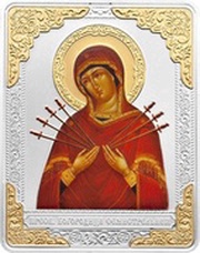5 Dollars - Elizabeth II Virgin Mary Semistrelnaja, Cook Islands, 2012 reverse image