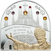 5 Dollars - Elizabeth II Milan World Meeting of Families, Cook Islands, 2012 reverse image