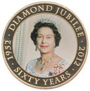 5 Dollars - Elizabeth II Diamond Jubilee, Cook Islands, 2012 reverse image