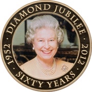 5 Dollars - Elizabeth II Diamond Jubilee, Cook Islands, 2012 reverse image