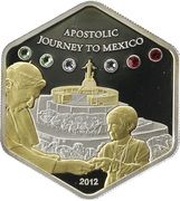 5 Dollars - Elizabeth II Apostolic Journey to Mexico, Cook Islands, 2012 reverse image
