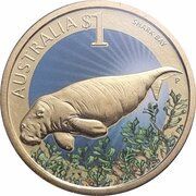 1 Dollar - Elizabeth II 4th Portrait - Shark Bay, Australia, 2010 reverse image