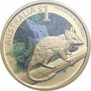 1 Dollar - Elizabeth II 4th Portrait - Tasmanian Wilderness, Australia, 2010 reverse image