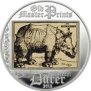 5 Dollars - Elizabeth II Albrecht Dürer: Rhinoceros, Cook Islands, 2013 reverse image