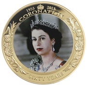 5 Dollars - Elizabeth II Coronation Jubille, Cook Islands, 2013 reverse image