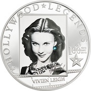 5 Dollars - Elizabeth II Vivien Leigh, Cook Islands, 2013 reverse image