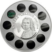 5 Dollars - Elizabeth II Anders Celsius, Cook Islands, 2014 reverse image