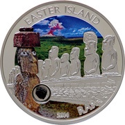 5 Dollars - Elizabeth II Easter Island, Cook Islands, 2014 reverse image
