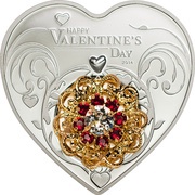 5 Dollars - Elizabeth II Happy Valentine's Day, Cook Islands, 2014 reverse image
