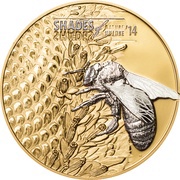 5 Dollars - Elizabeth II Honey Bee, Cook Islands, 2014 reverse image