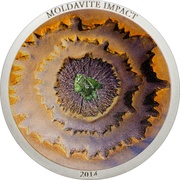 5 Dollars - Elizabeth II Moldavite Impact, Cook Islands, 2014 reverse image