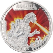 5 Dollars - Elizabeth II Godzilla, Cook Islands, 2014 reverse image