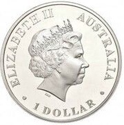 1 Dollar - Elizabeth II 4th Portrait - Frilled Neck Lizard Dreaming obverse image