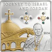 5 Dollars - Elizabeth II Journey to Israel and Jordan, Cook Islands, 2014 reverse image