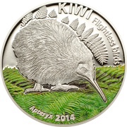 5 Dollars - Elizabeth II Kiwi, Cook Islands, 2014 reverse image