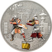 5 Dollars - Elizabeth II History of the Samurai, Cook Islands, 2015 reverse image