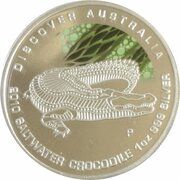 1 Dollar - Elizabeth II 4th Portrait - Salt Water Crocodile Dreaming, Australia, 2010 reverse image
