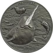 5 Dollars - Elizabeth II Narwhal, Cook Islands, 2015 reverse image