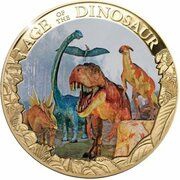 5 Dollars - Elizabeth II Age of the Dinosaur, Cook Islands, 2015 reverse image