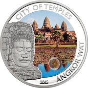5 Dollars - Elizabeth II Angkor Wat, Cook Islands, 2015 reverse image