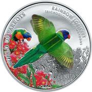5 Dollars - Elizabeth II Rainbow Lorikeet, Cook Islands, 2015 reverse image