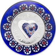 5 Dollars - Elizabeth II Murrine Millefiori Glass Art 2016, Cook Islands, 2016 reverse image