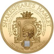 5 Dollars - Elizabeth II William Shakespeare's Hamlet, Cook Islands, 2016 reverse image