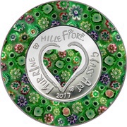 5 Dollars - Elizabeth II Murrine Millefiori Glass Art 2017, Cook Islands, 2017 reverse image