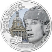 5 Dollars - Elizabeth II Wayne Gretzky, Cook Islands, 2017 reverse image