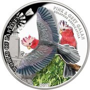 5 Dollars - Elizabeth II Pink and Grey Galah, Cook Islands, 2017 reverse image