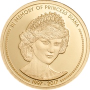 5 Dollars - Elizabeth II Diana, Cook Islands, 2017 reverse image