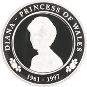 5 Dollars - Elizabeth II Princess Diana's 20th Death Anniversary, Cook Islands, 2017 reverse image