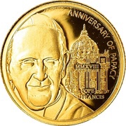 5 Dollars - Elizabeth II Pope Francis, Cook Islands, 2018 reverse image
