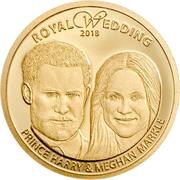 5 Dollars - Elizabeth II Royal Wedding – Harry and Meghan, Cook Islands, 2018 reverse image