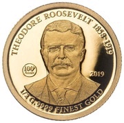 5 Dollars - Elizabeth II Theodore Roosevelt, Cook Islands, 2019 reverse image