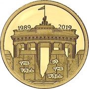5 Dollars - Elizabeth II Fall of Berlin Wall, Cook Islands, 2019 reverse image