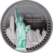 5 Dollars - Elizabeth II Miss Liberty, Cook Islands, 2020 reverse image