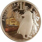 1 Dollar - Elizabeth II 4th Portrait - Penguin - Victoria, Australia, 2010 reverse image
