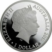 1 Dollar - Elizabeth II 4th Portrait - Kangaroo - Silver Proof - High Relief obverse image
