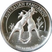 1 Dollar - Elizabeth II 4th Portrait - Kangaroo - Silver Proof - High Relief, Australia, 2010 reverse image