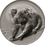 1 Dollar - Elizabeth II 4th Portrait - Koala - Silver Bullion Coin reverse image