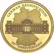 5 Dollars - Elizabeth II German Reunification, Cook Islands, 2020 reverse image